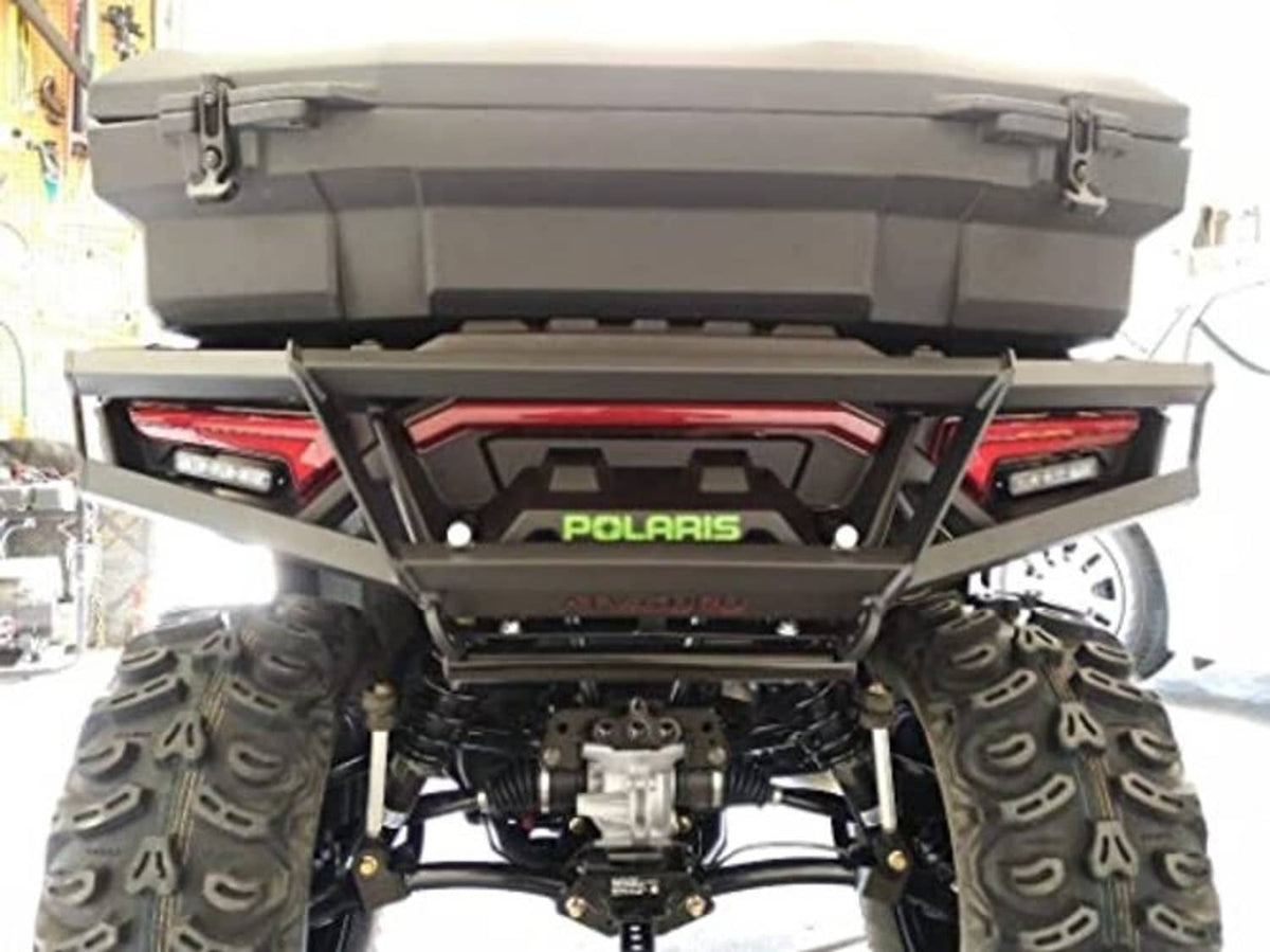 Polaris UTV rear with red LED taillights installed and illuminated