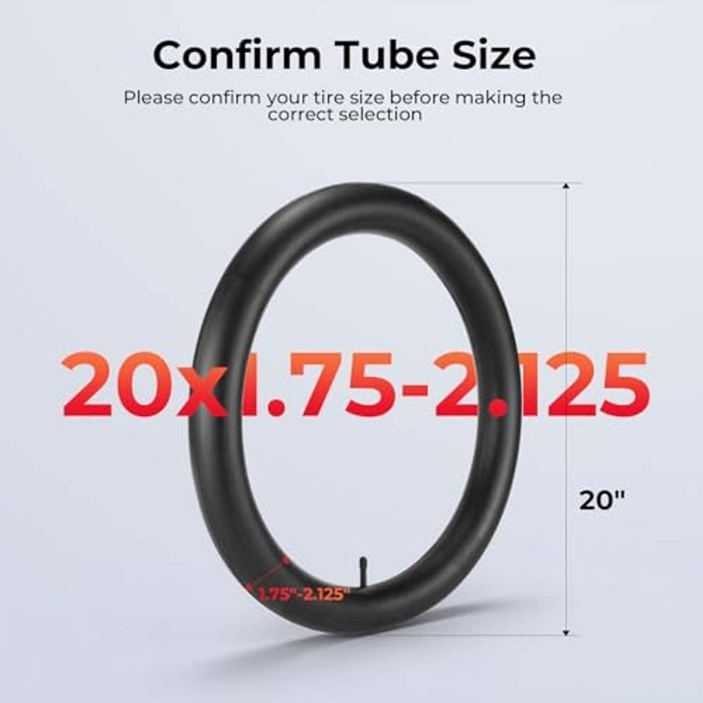 Butyl bike inner tube, black loop for 20x1.75–2.125 tire size