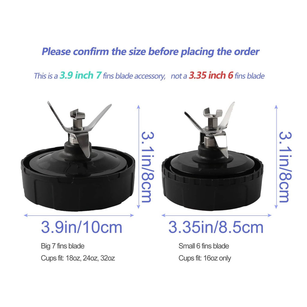 Black 7-fin extractor blade assembly, circular base with central shaft and blades