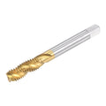 3/8-16 UNC spiral flute threading tap, HSS, silver with gold cutting edges
