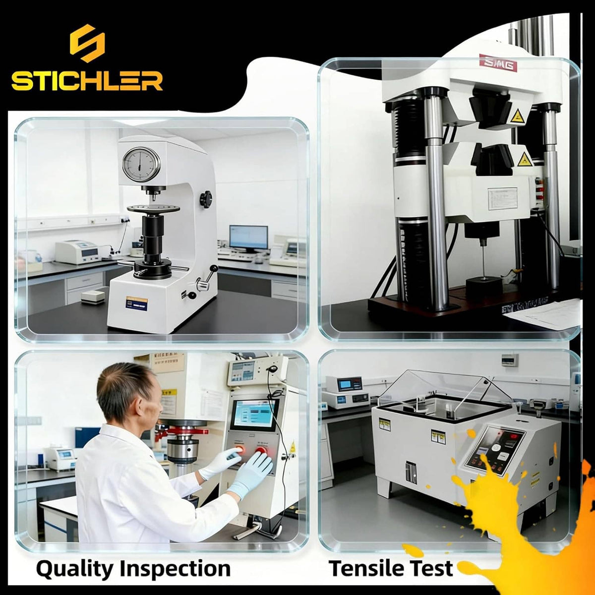 Manufacturing quality inspection and tensile testing of sway bar end link components