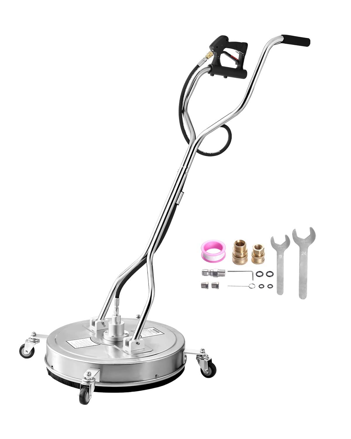 Uimoso 22 in pressure washer surface cleaner with 4 wheels and dual handle