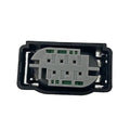 Throttle position sensor connector wiring harness, gray plug with green terminals in black housing
