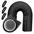 Black AC hose insulation sleeve with ruffled edge and velcro straps