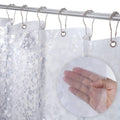 LiBa clear PEVA shower curtain with pebble pattern and metal grommet hooks