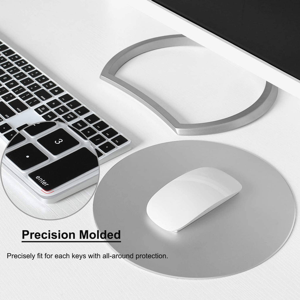Silicone keyboard cover precision-molded to key shapes with raised edge