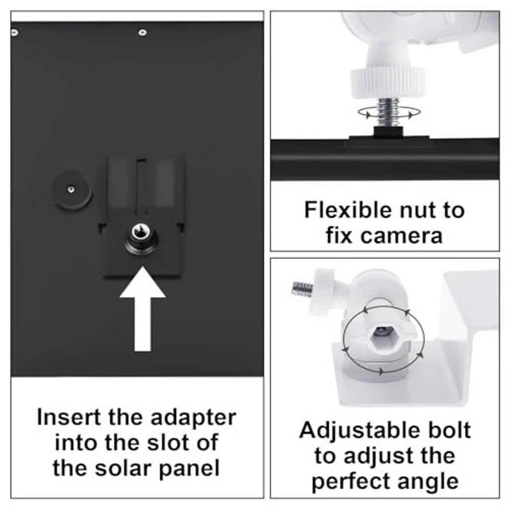 White adjustable gutter adapter with flexible nut and bolt for solar angle