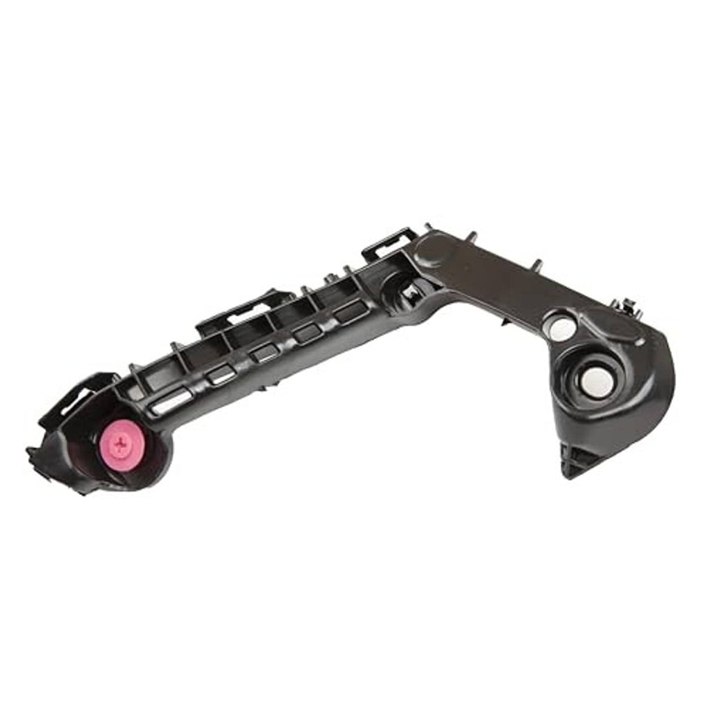 Front bumper mount retainer, black plastic bracket with pink insert and round bushing opening