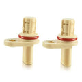 Camshaft position sensor with beige housing and red O-ring, two-prong connector style