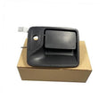Black textured exterior door handle, right passenger side, with mounting bracket