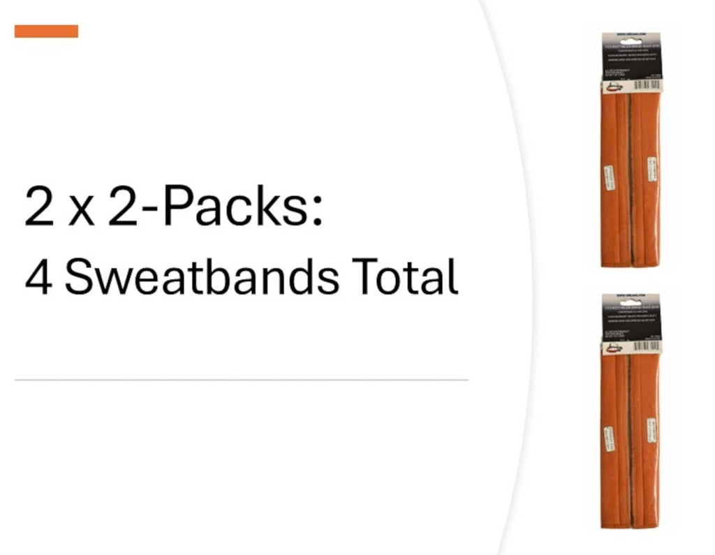 Welding helmet sweatbands, 2-pack set of orange-brown pads