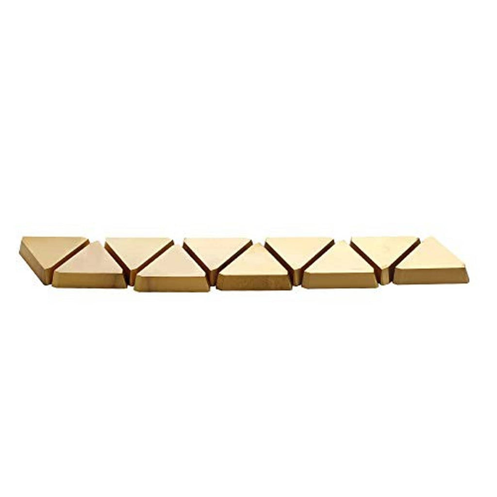 Triangular carbide inserts, gold-coated faces, straight row