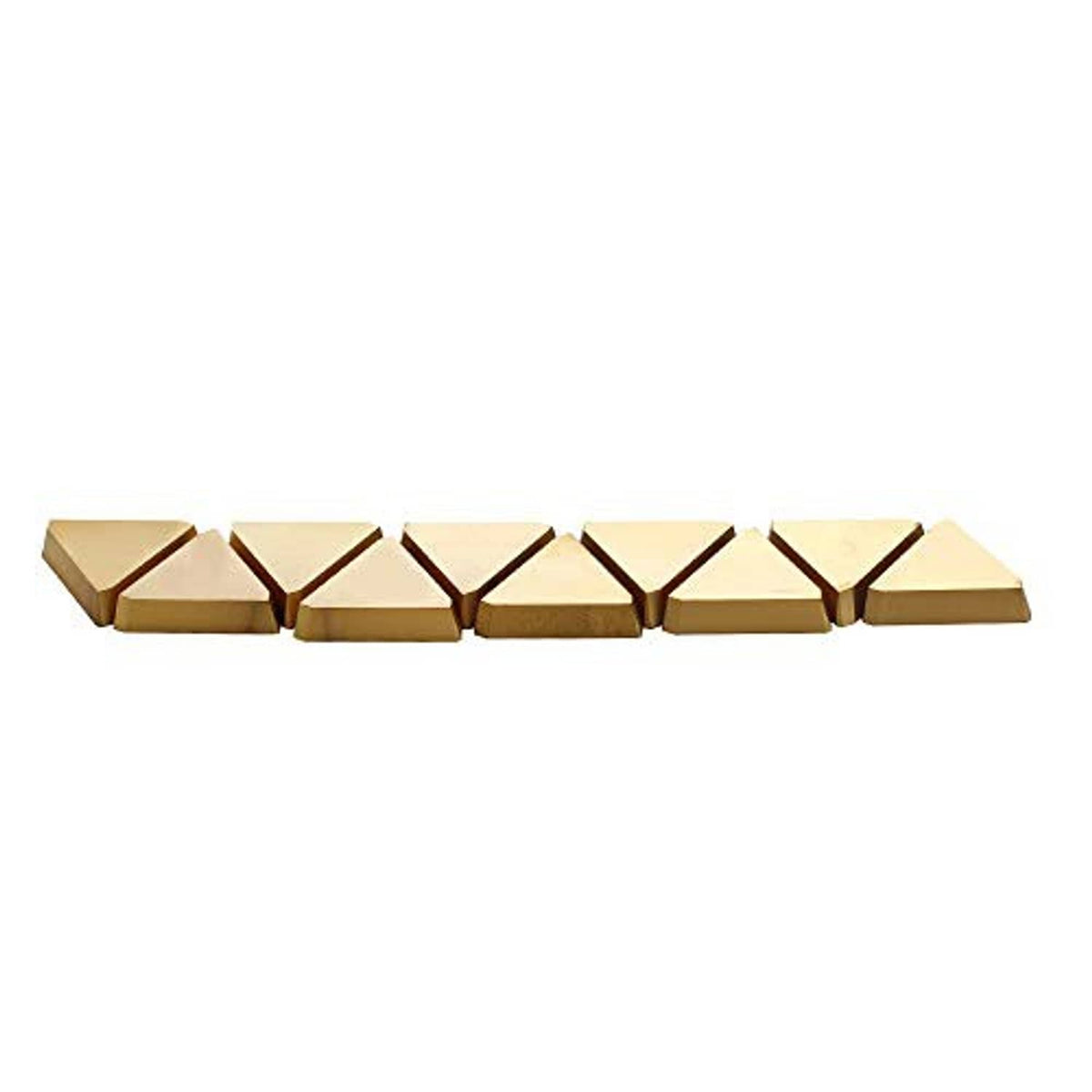 Triangular carbide inserts, gold-coated faces, straight row