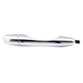 Chrome exterior door handle with black end cap cover, front passenger side