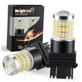 LED reverse light bulbs with white LED chips, clear lens dome, black base and plug pins