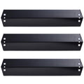 3-pack black grill heat shield plates with mounting holes and side tabs