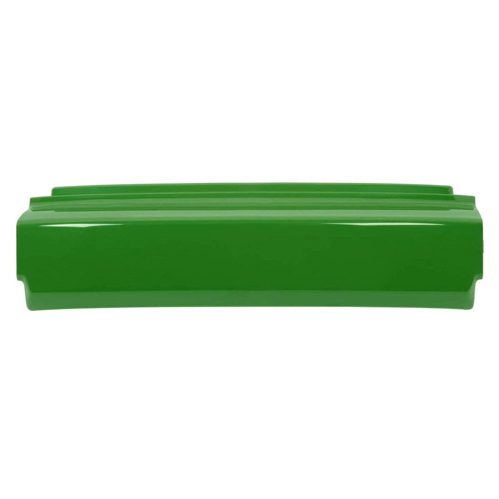 Green front bumper for John Deere riding mower, front grille cover with top lip
