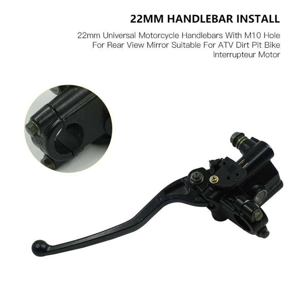Brake master cylinder lever for 22mm handlebar, black mounting clamp and lever