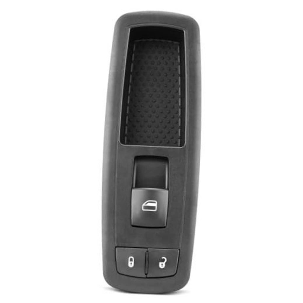 Power window switch panel with dark gray housing and window control buttons