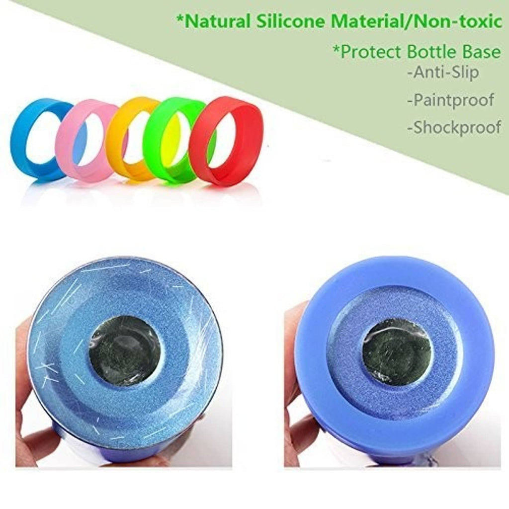Colorful silicone bottle base protective sleeves, anti-slip rings set