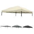 Beige 10x10 pop-up canopy replacement top with peak roof and side panels