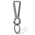 Titanium carabiner keychain clip with quick-release gate and round key ring