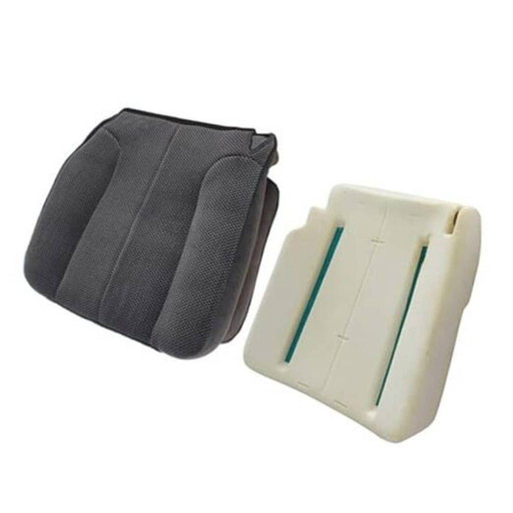 Dark gray cloth driver seat bottom replacement cover with foam cushion