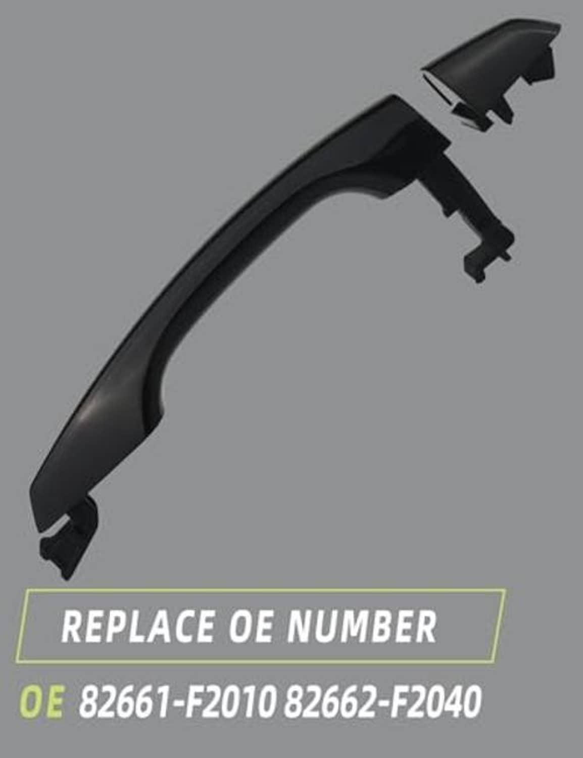 Black exterior door handle cover, side profile with clip-like mounting points