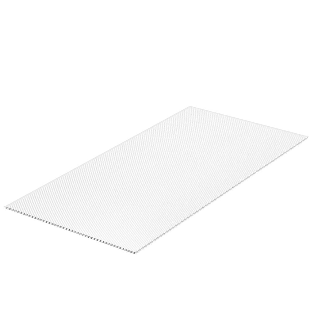 Single clear polycarbonate greenhouse panel with textured surface, 4 mm thick