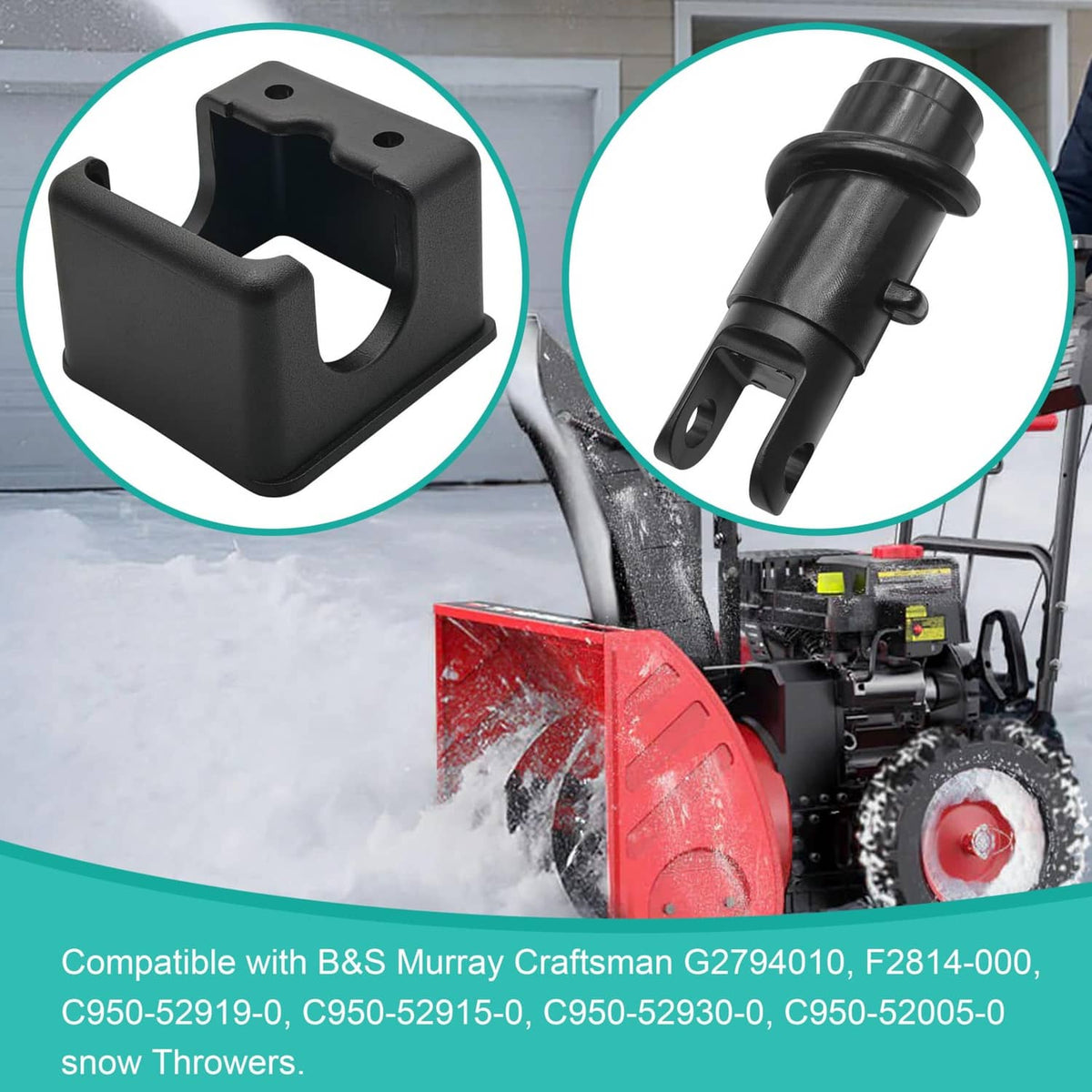 Black chute rotater wormgear and bracket assembly shown with close-up details