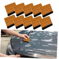 Set of 10 vinyl squeegees, orange handles with black felt edge for tint and decals
