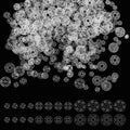 Clear plastic sew-on snap fasteners, small round discs