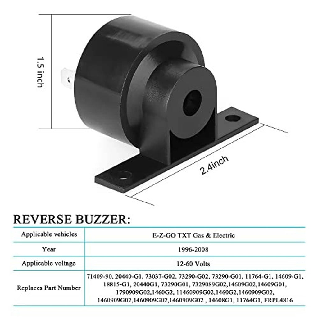 Reverse buzzer module with black mounting base and cylindrical housing