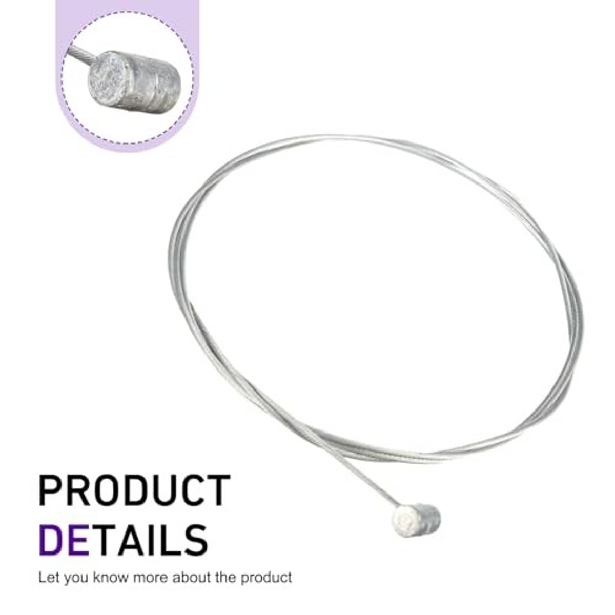 Steel cable repair kit with white end connector and crimped metal fitting