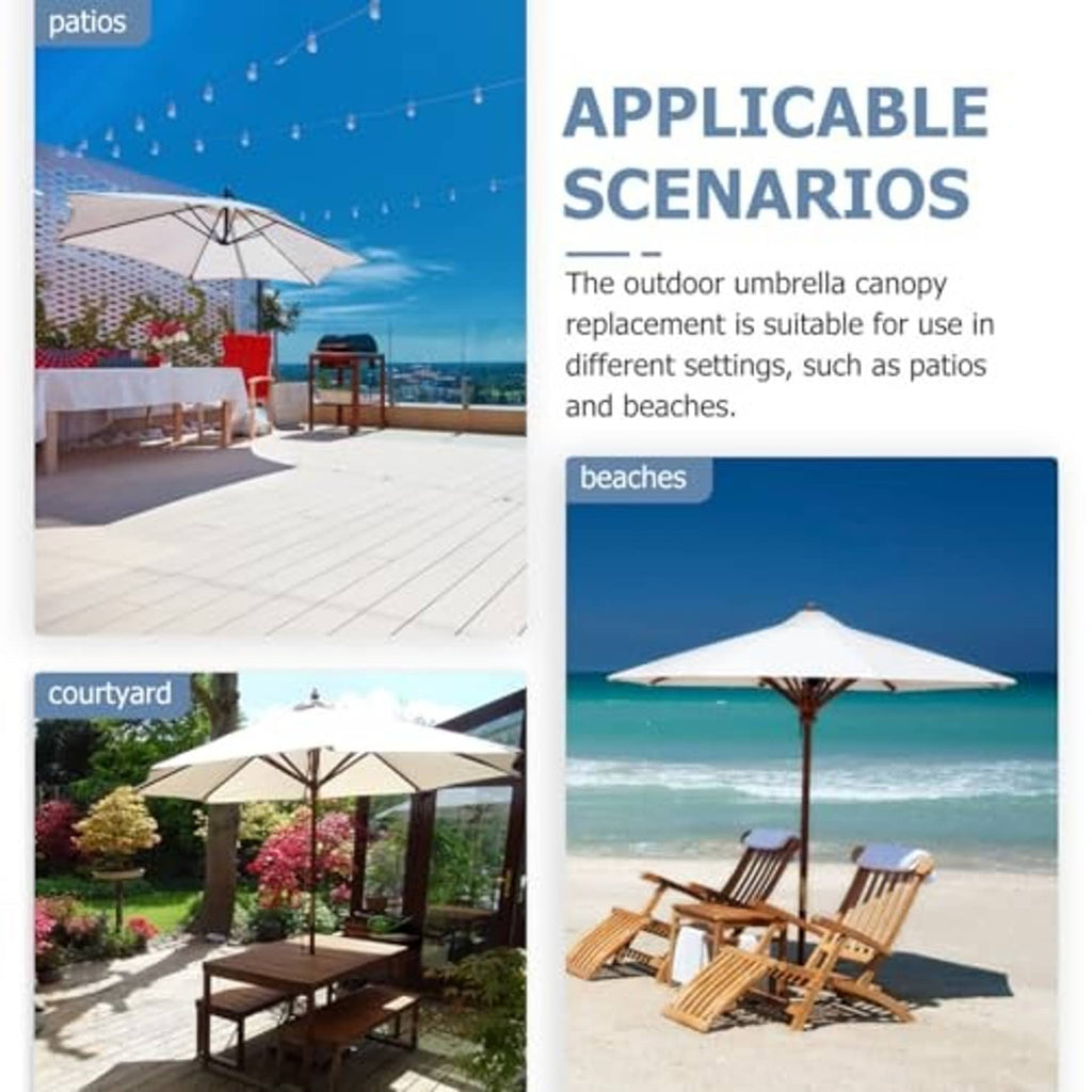 Dark green replacement patio umbrella canopy shown on a standing umbrella frame