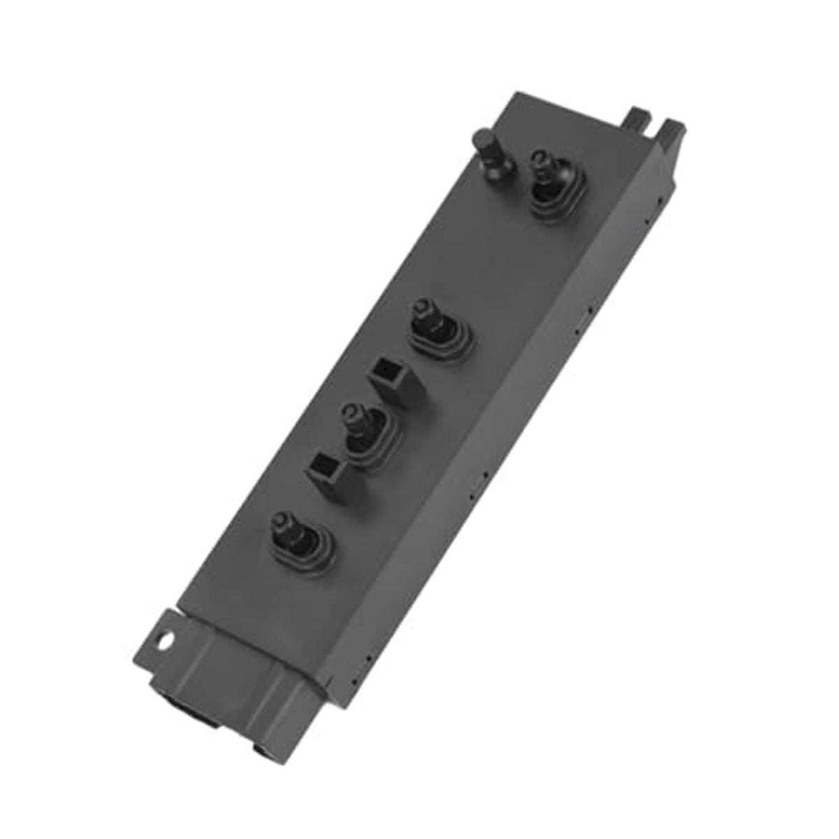 Black power seat switch panel with four buttons and top mounting posts, front right