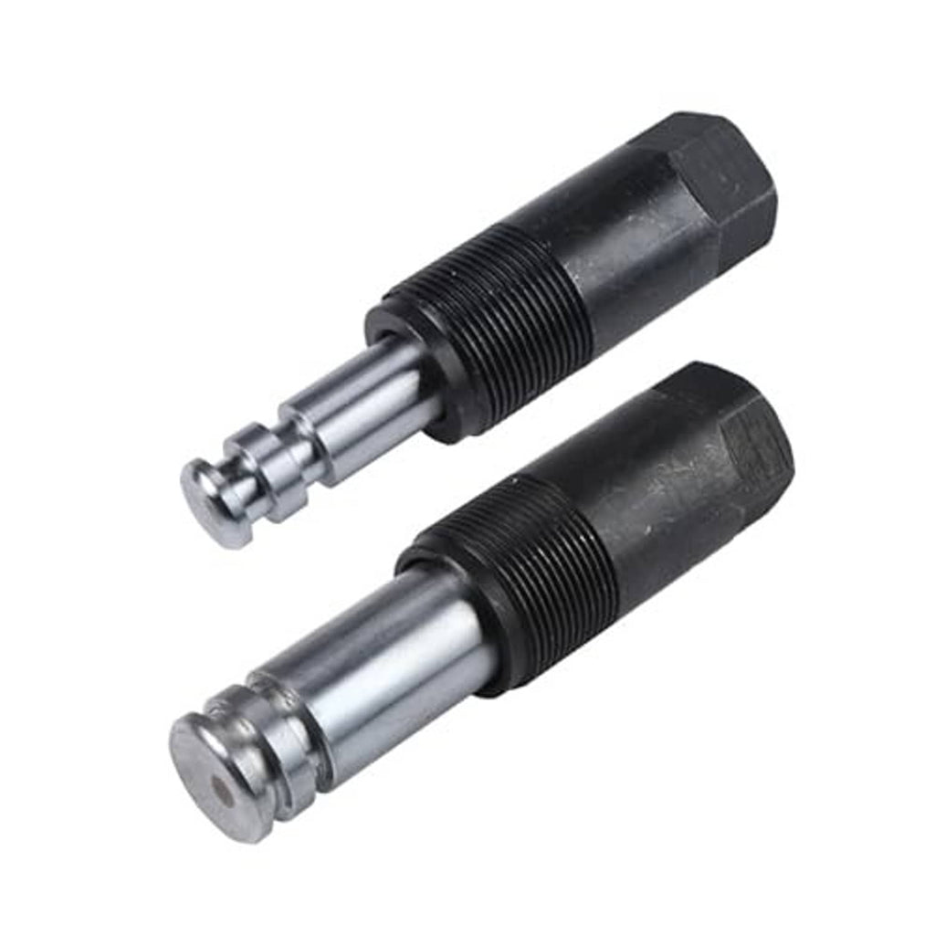 Pair of black threaded piston plunger rods with chrome inner pins for jack repair