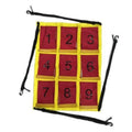 Numbered strike zone target board with 1–9 pockets, yellow frame, red numbered squares