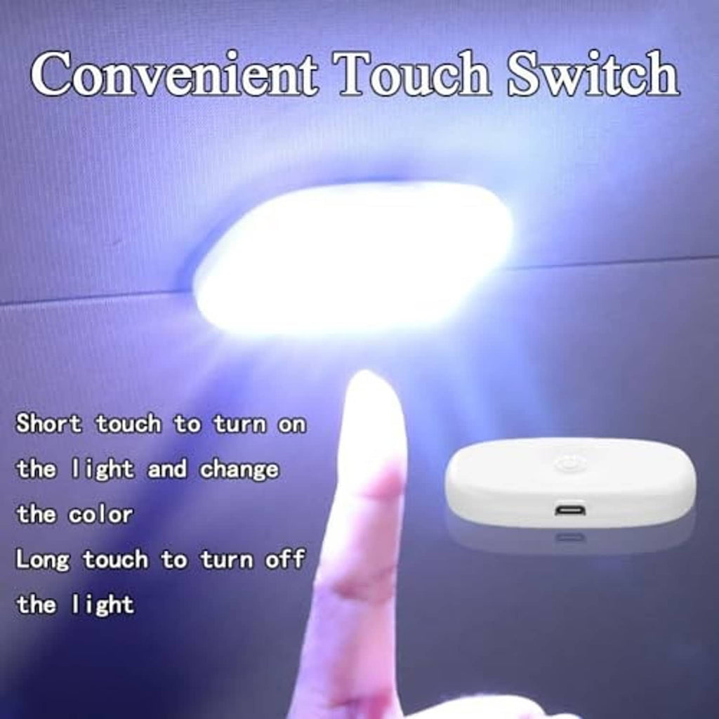 White LED interior light with touch control, bright illuminated dome