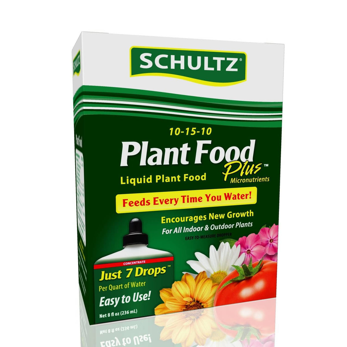 Schultz liquid plant food box, 10-15-10 formula, feeds indoor and outdoor plants