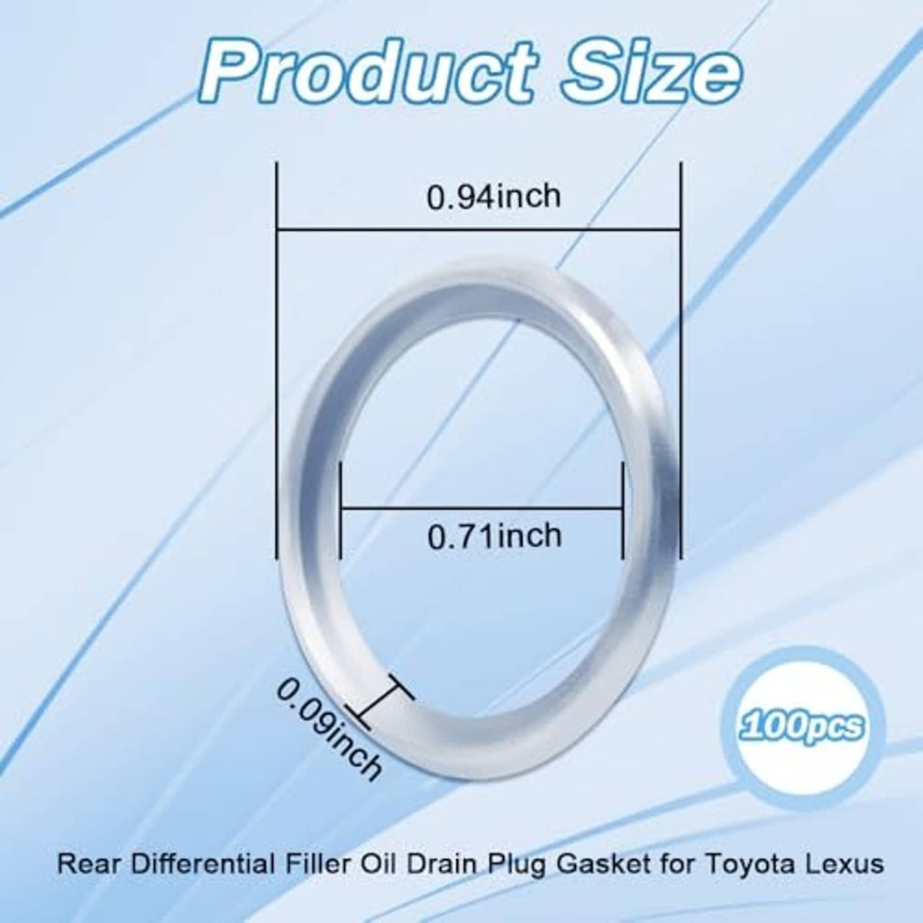 Oil drain plug gasket crush seal ring, silver metal, 18mm size