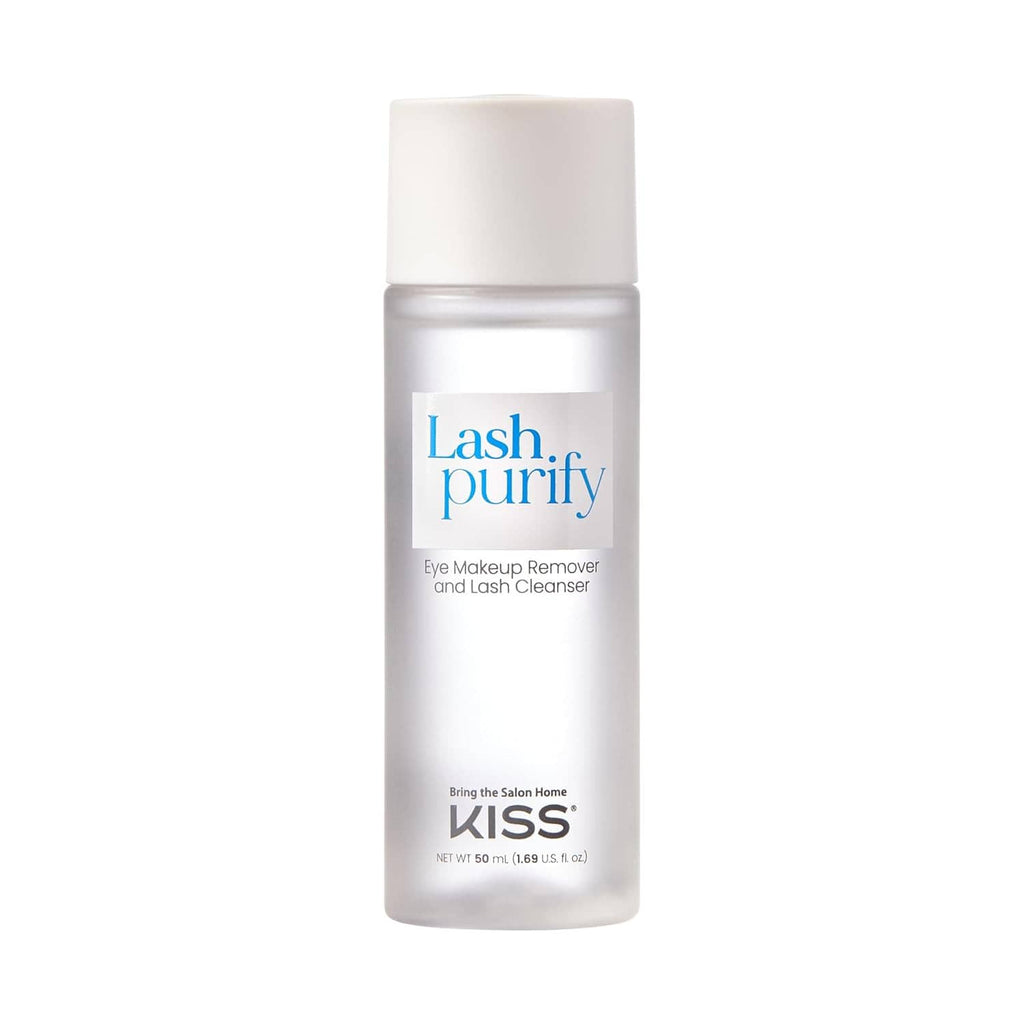 KISS Lash Purify eye makeup remover bottle, white pump-style cap
