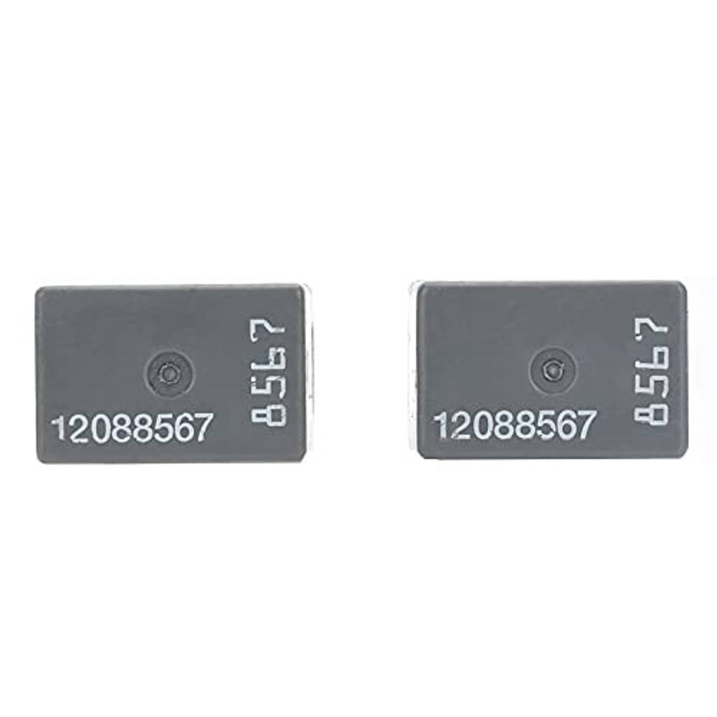 Automotive relay with side markings, part code 12088567, two metal terminals