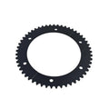 Black split chain sprocket with teeth and mounting holes, round profile