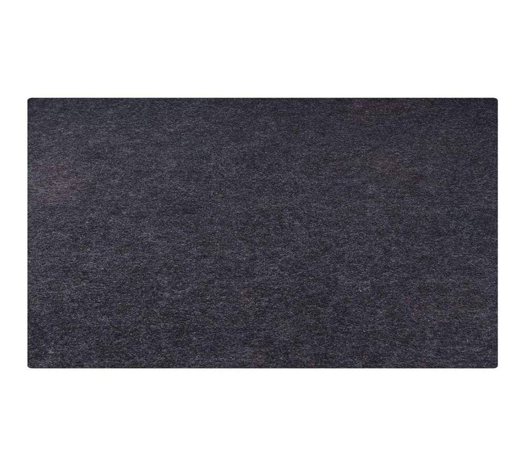Rectangular grill oil absorbent mat, dark charcoal gray felt surface