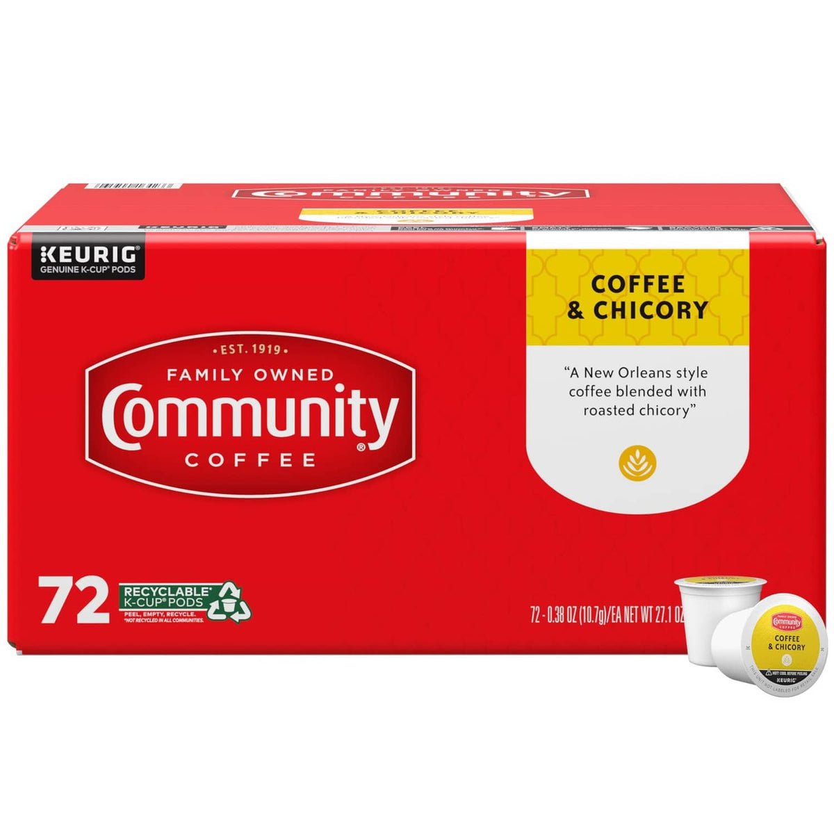 RivetOak Community Coffee & Chicory 72 Count Pods, 72 (Pack of 1)
