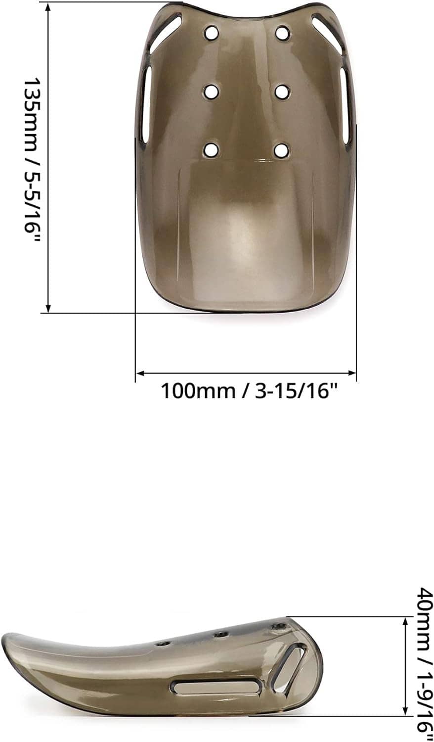 Metatarsal guard plates with size dimensions diagram (100mm, 40mm, 13mm)