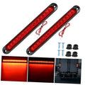 Red 15-LED trailer light bar, pair of slim rectangular stop/turn lamps