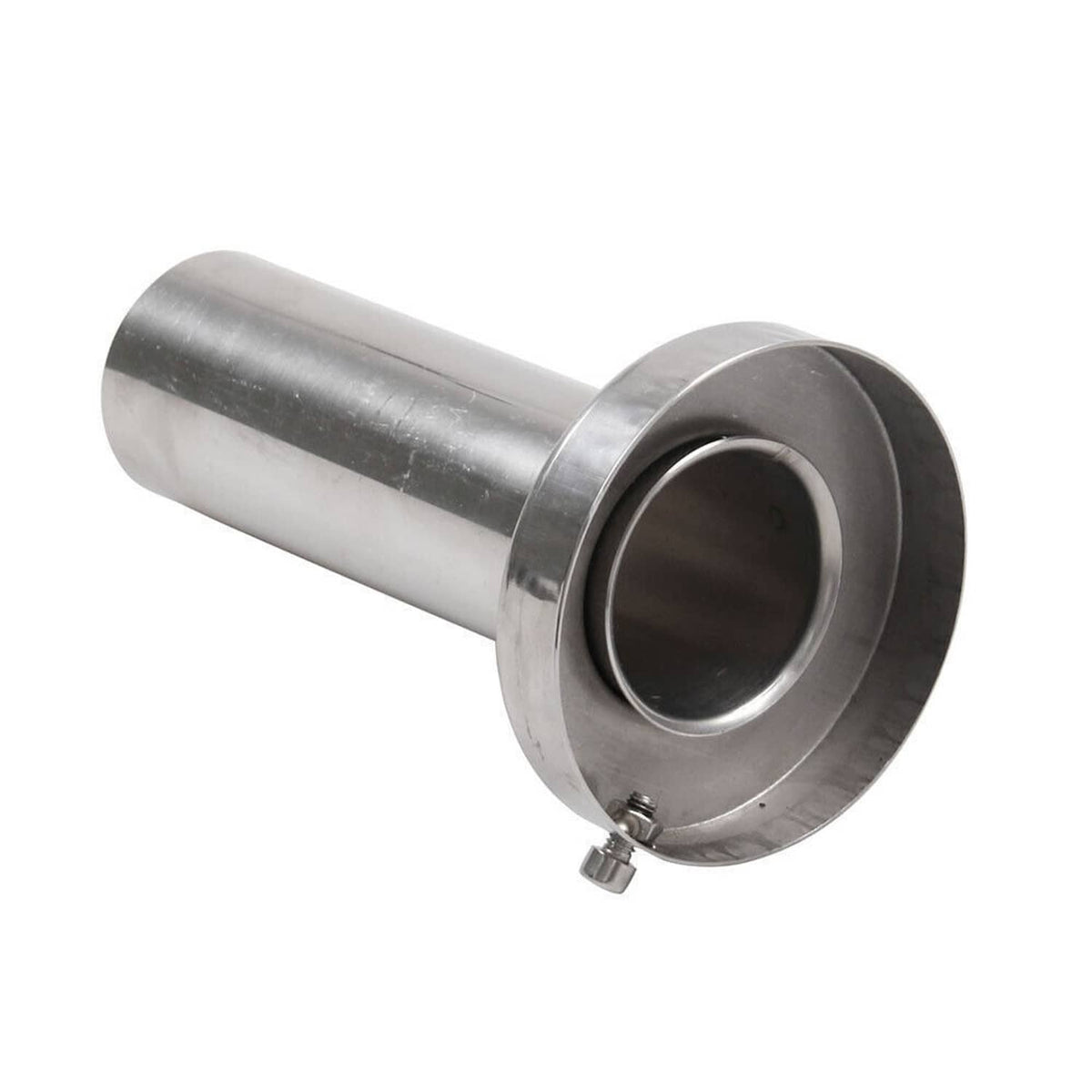 Stainless steel exhaust silencer insert with inlet opening and side mounting stud