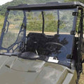 UTV full windshield windscreen in dark tint, mounted on vehicle front and frame